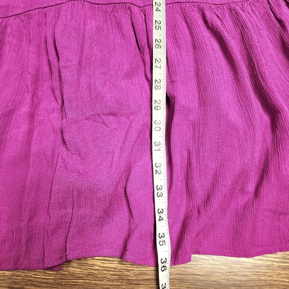 Loft Linen Blend Ruched Ruffle Tiered Pheasant Style Sleeveless Dress Sz SP - Picture 8 of 9